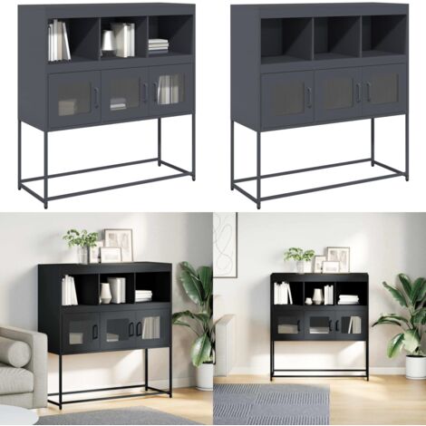 Aparador de acero laminado en frío antracita 100,5x39x107 cm - Aparador - Muebles de acero