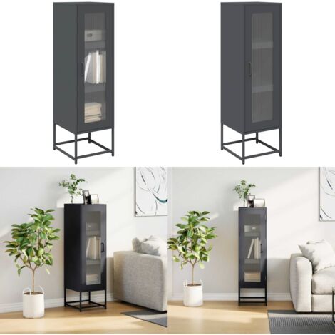 Aparador de acero laminado en frío antracita 36x39x123 cm - Almacenamiento en casa - Aparador decorativo