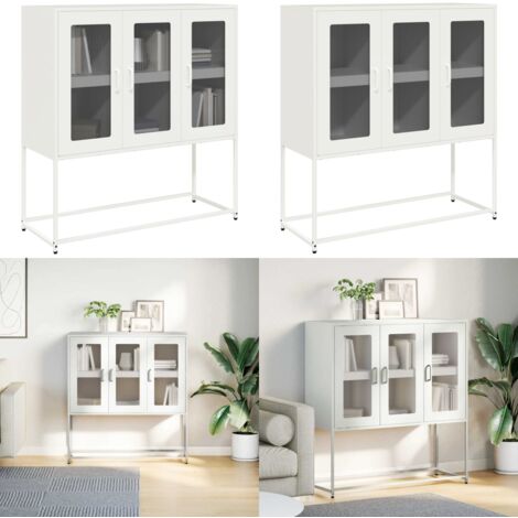 Aparador de acero laminado en frío blanco 100,5x39x107 cm - Aparador - Muebles de acero