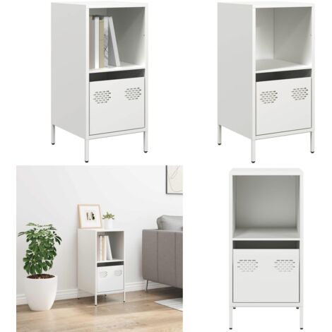 Aparador de acero laminado en frío blanco 35x39x73,5 cm - Aparador blanco - Aparador de acero laminado en frío
