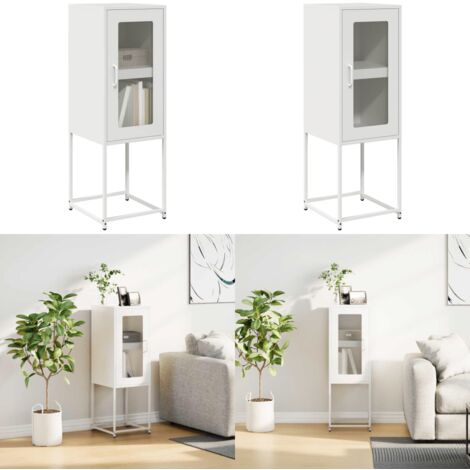 Aparador de acero laminado en frío blanco 36x39x107 cm - Aparador - Muebles de acero