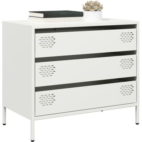 Aparador de acero laminado en frío blanco 68x39x58,5 cm vidaXL