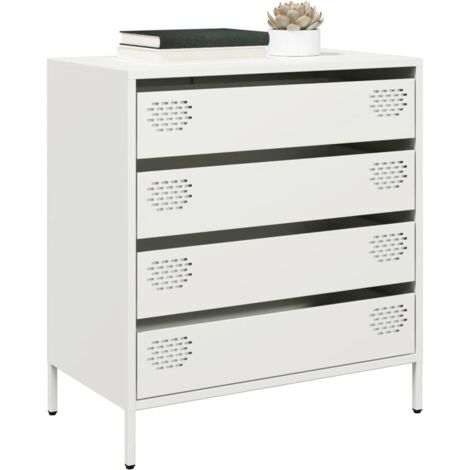 Aparador de acero laminado en frío blanco 68x39x73,5 cm vidaXL