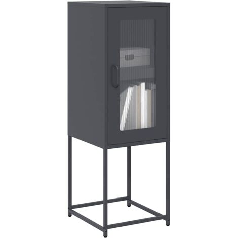 Aparador de acero laminado en frío gris antracita 36x39x107 cm