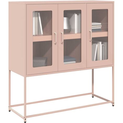 Aparador de acero laminado en frío rosa 100,5x39x107 cm vidaXL