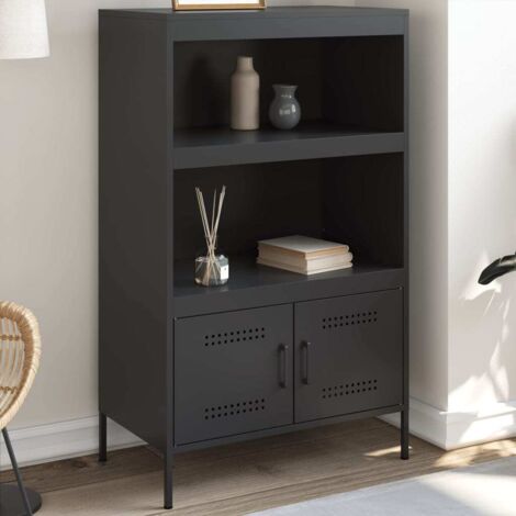 Aparador de acero negro 68x39x113 cm vidaXL