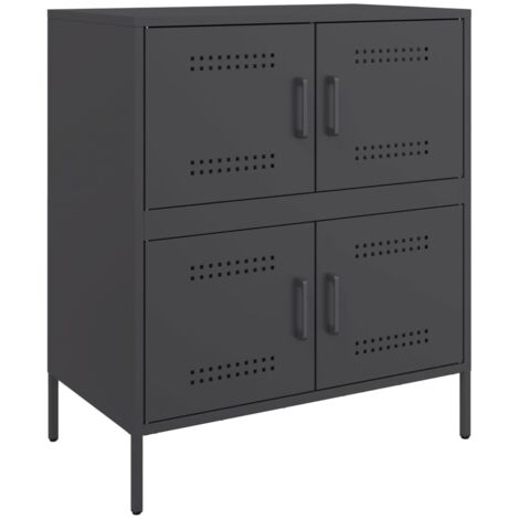 Aparador de acero negro 68x39x79 cm vidaXL