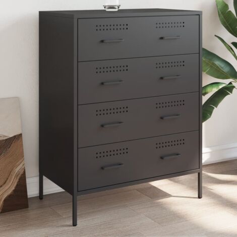 Aparador de acero negro 68x39x89 cm vidaXL