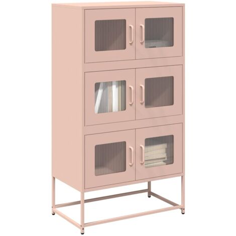 Aparador de acero rosa 68x39x123 cm vidaXL