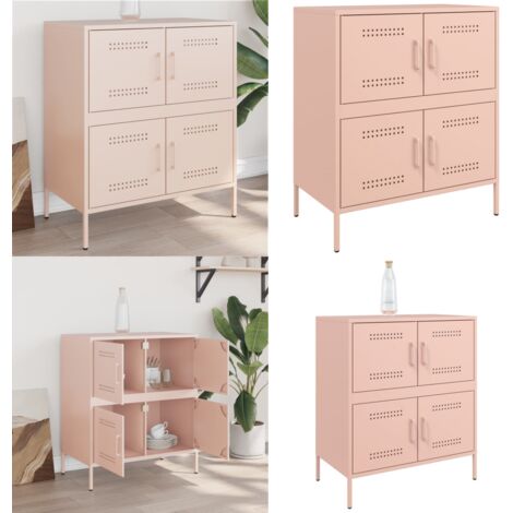 Aparador de acero rosa 68x39x79 cm - Almacenamiento - Muebles industriales