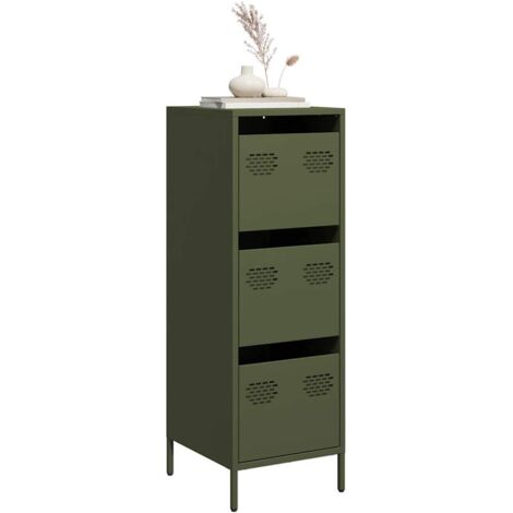 Aparador de acero verde oliva 39x35x103,5 cm vidaXL
