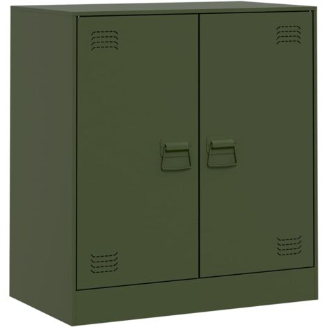 Aparador de acero verde oliva 67x39x73 cm vidaXL