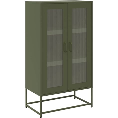 Aparador de acero verde oliva 68x39x123 cm vidaXL