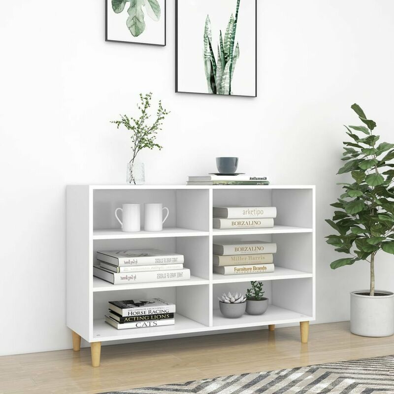 

Aparador de aglomerado blanco 103,5x35x70 cm