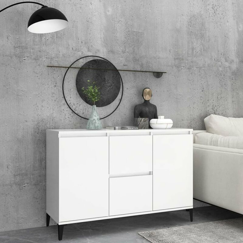 

Aparador de aglomerado blanco 104x35x70 cm