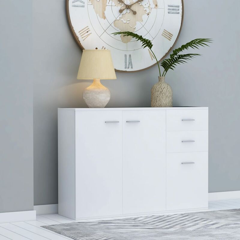

Aparador de aglomerado blanco 105x30x75 cm