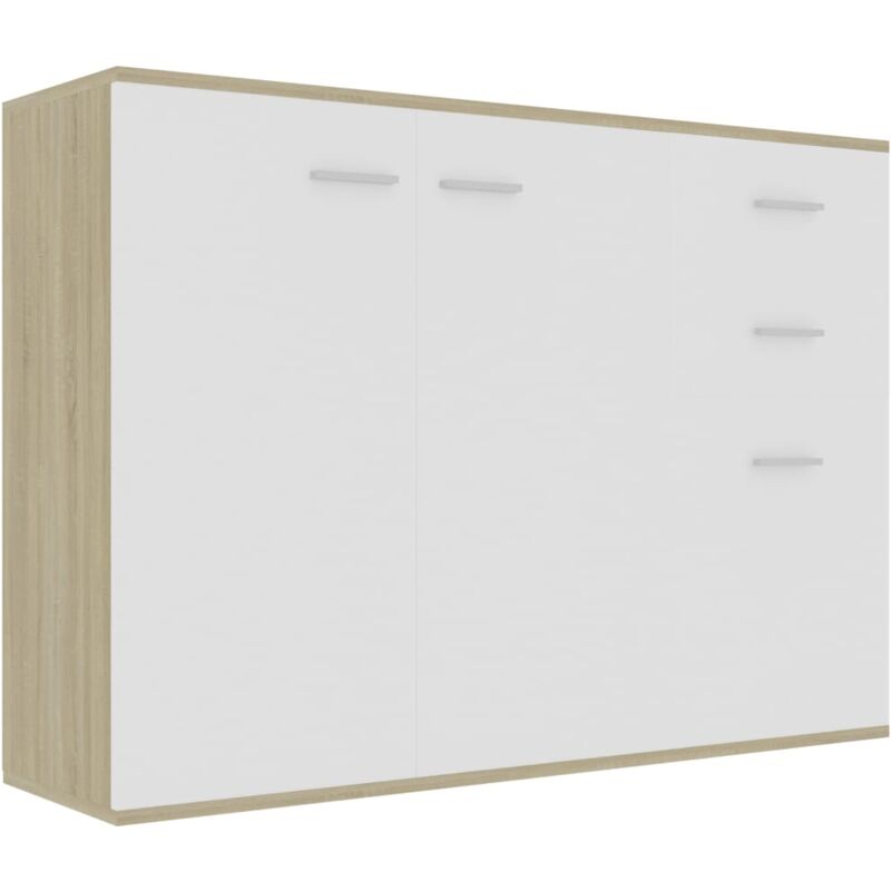

Aparador de Aglomerado 105x30x75 cm Color Blanco y Roble Sonoma - Blanco - Vidaxl