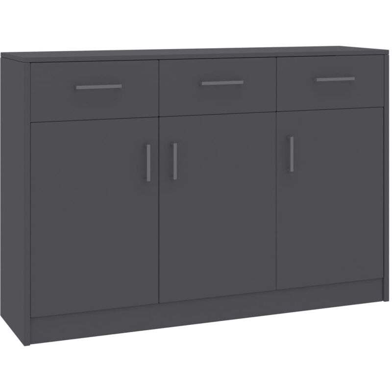 

vidaXL Aparador de Aglomerado 110x30x75 cm Gris - Gris