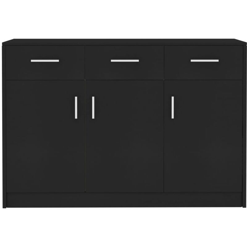 

vidaXL Aparador de Aglomerado 110x30x75 cm Negro - Negro