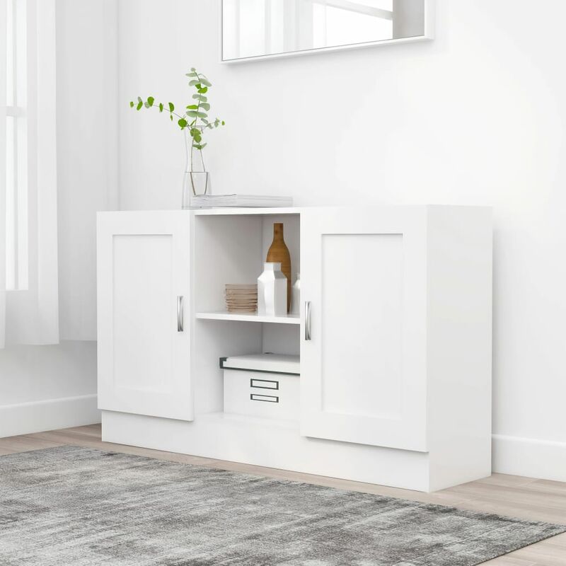 

Aparador de aglomerado blanco 120x30,5x70 cm - Blanco