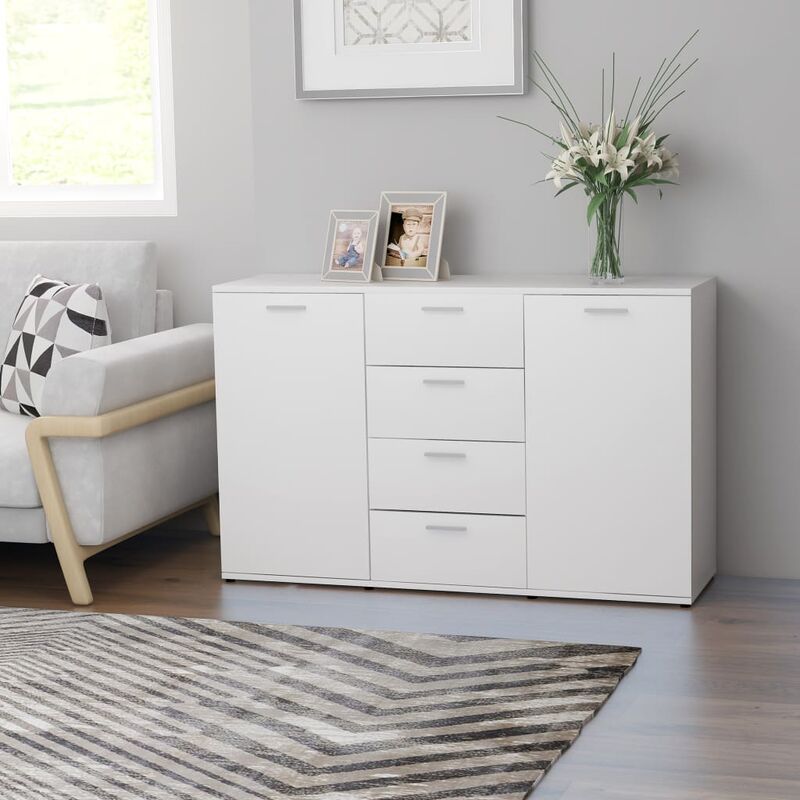 

Aparador de aglomerado blanco 120x35,5x75 cm - Blanco