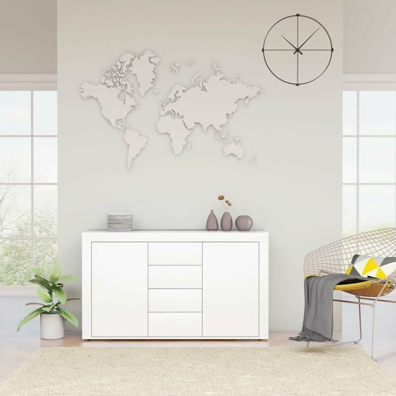 

Aparador de aglomerado blanco 120x36x69 cm