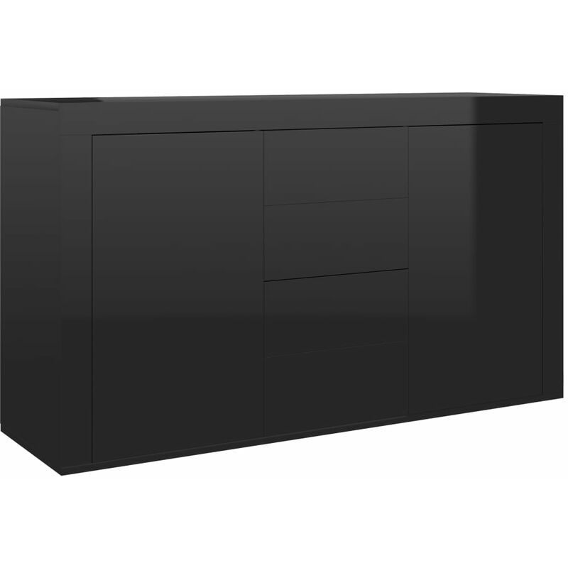 

vidaXL Aparador de Aglomerado 120x36x69 cm Negro Brillante - Negro