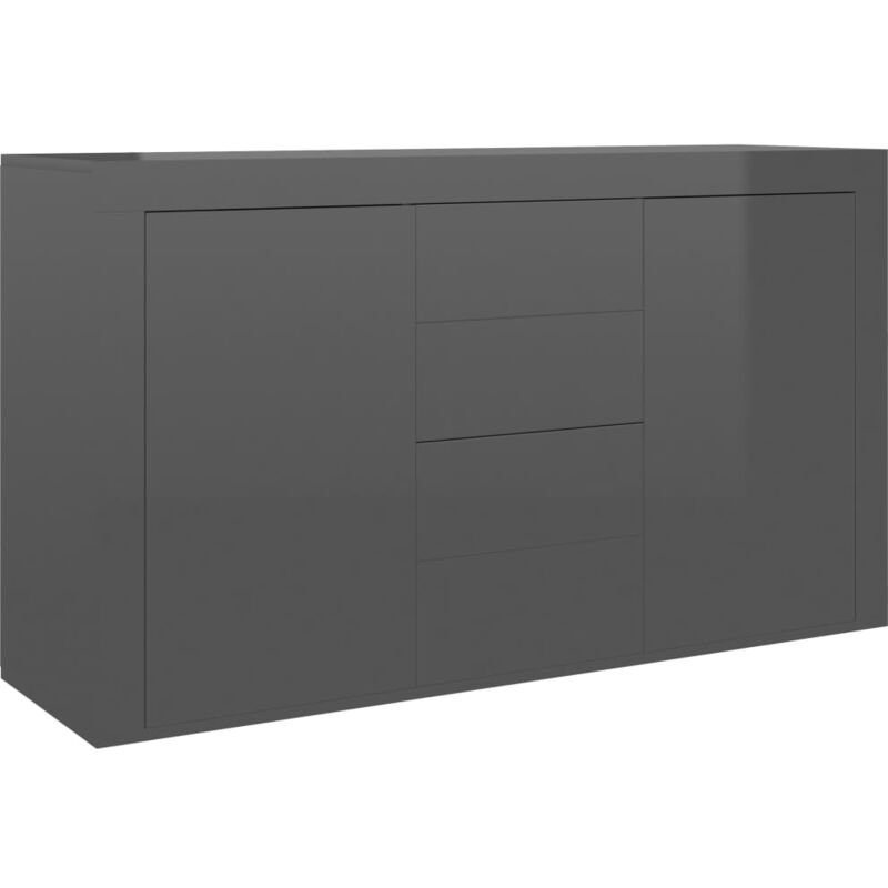 

vidaXL Aparador de Aglomerado 120x36x69 cm Gris Brillante - Gris