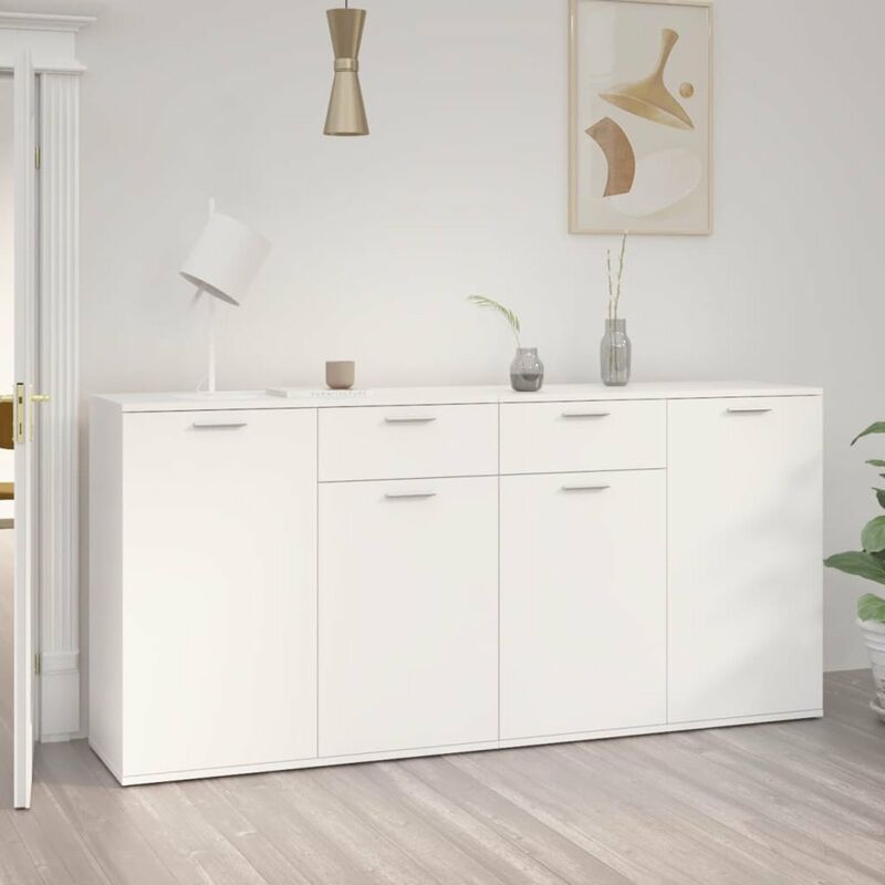

Aparador de aglomerado blanco 160x36x75 cm