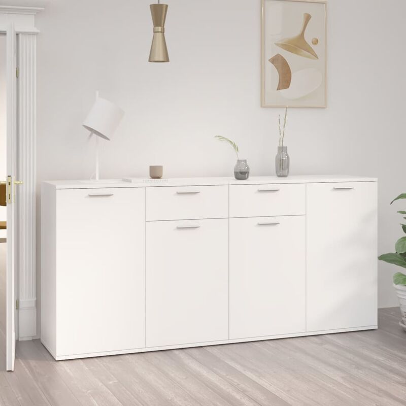

Aparador de aglomerado blanco 160x36x75 cm