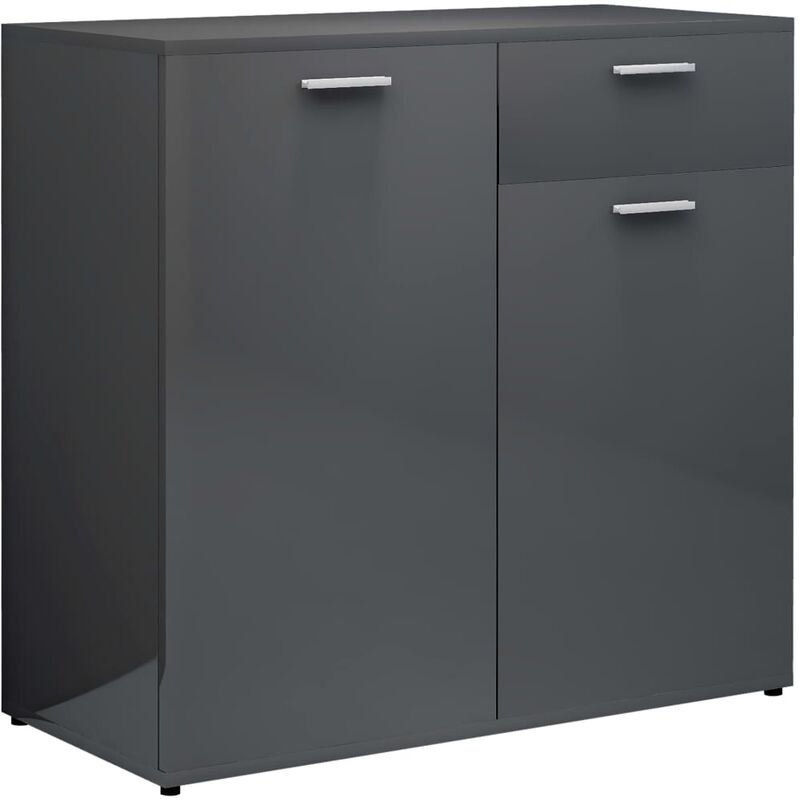 

Aparador de Aglomerado Gris Brillante 80x36x75 cm - Gris - Vidaxl