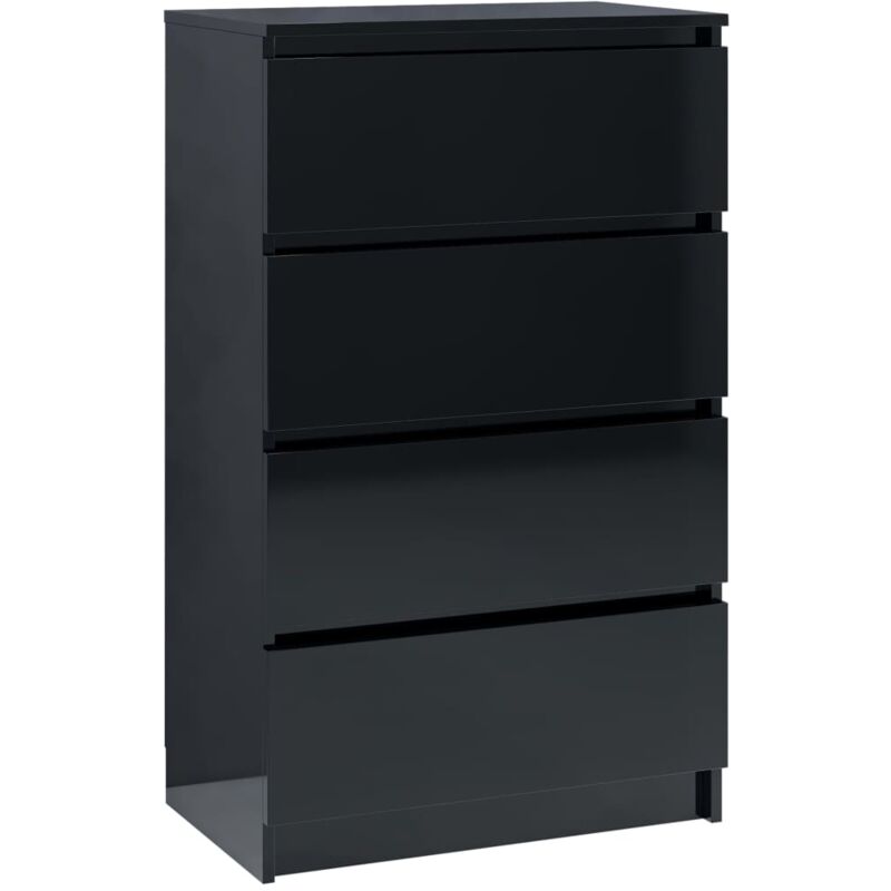 

vidaXL Aparador de Aglomerado 60x35x98,5 cm Negro Brillante - Negro