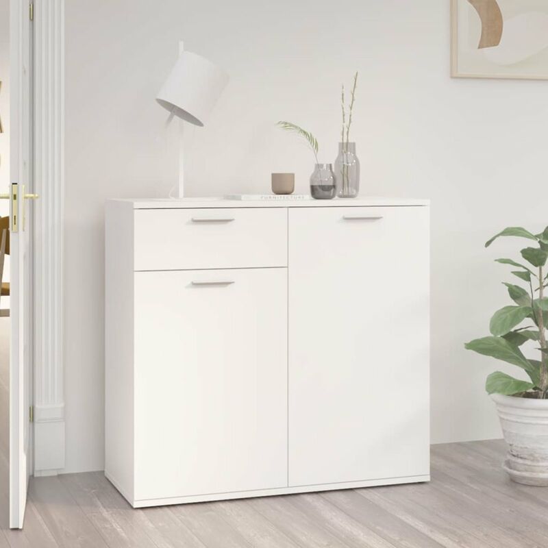 

Aparador de aglomerado blanco 80x36x75 cm