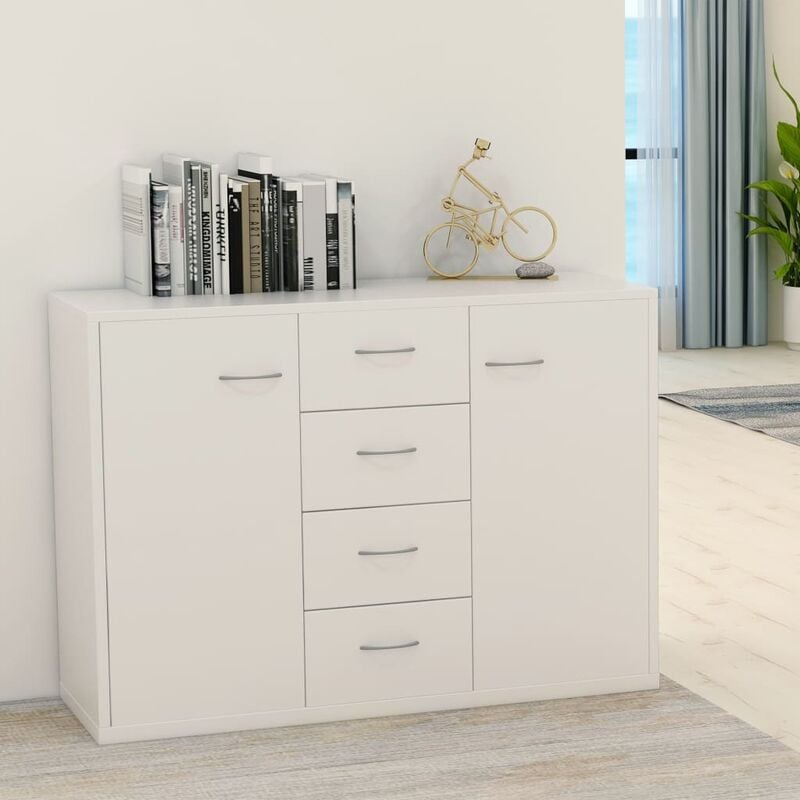 

Aparador de aglomerado blanco 88x30x65 cm