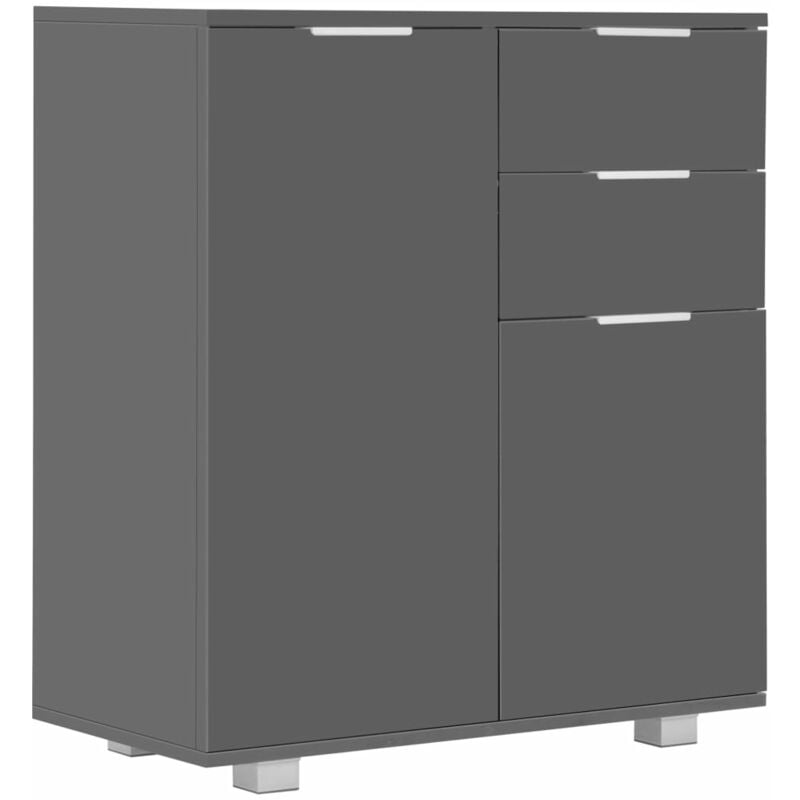 

vidaXL Aparador de Aglomerado 71x35x76 cm Gris Brillante - Gris