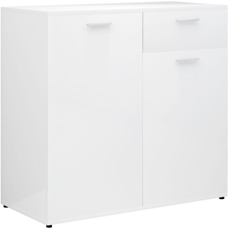 

vidaXL Aparador de Aglomerado Blanco Brillante 80x36x75 cm - Blanco
