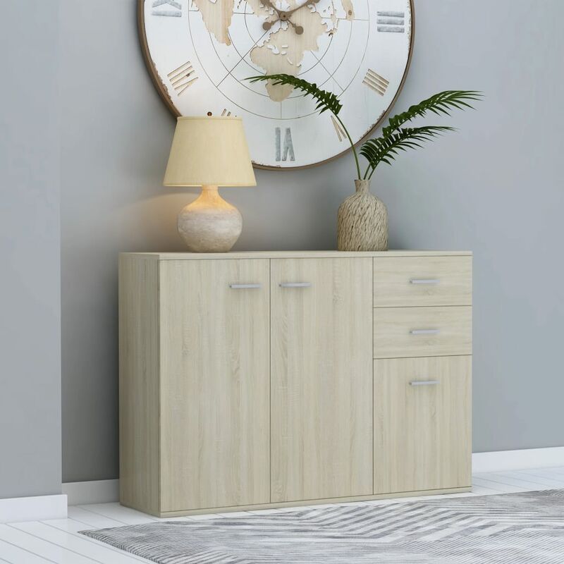 

Aparador de aglomerado color roble Sonoma 105x30x75 cm - Beige