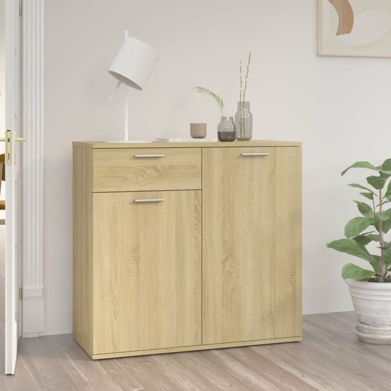 

Happyshopping - Aparador de aglomerado color roble Sonoma 80x36x75 cm
