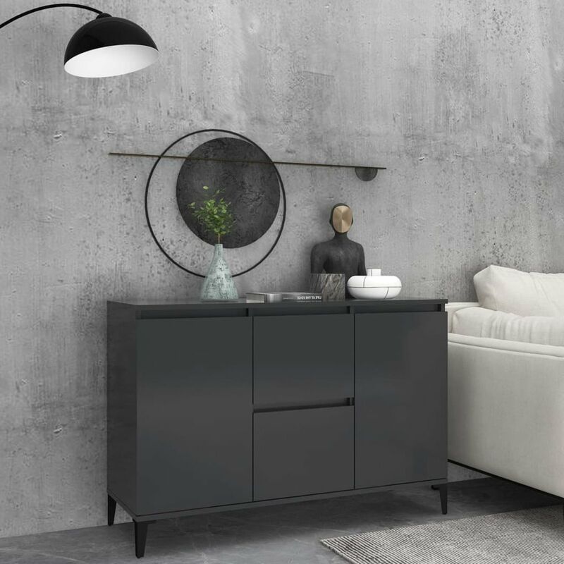 

Aparador de aglomerado gris 104x35x70 cm