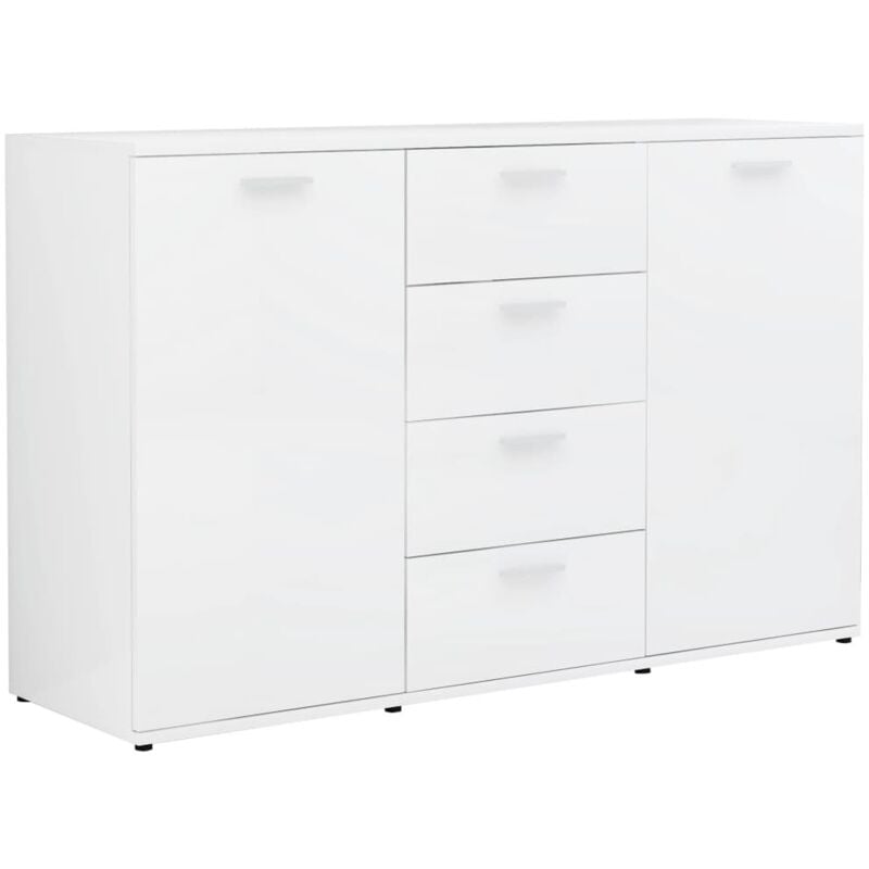 

vidaXL Aparador de Aglomerado 120x35,5x75 cm Blanco Brillante - Blanco