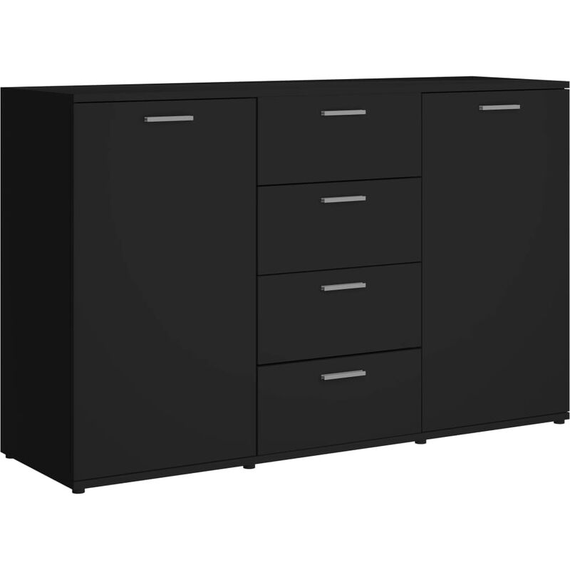 

vidaXL Aparador de Aglomerado 120x35,5x75 cm Negro - Negro
