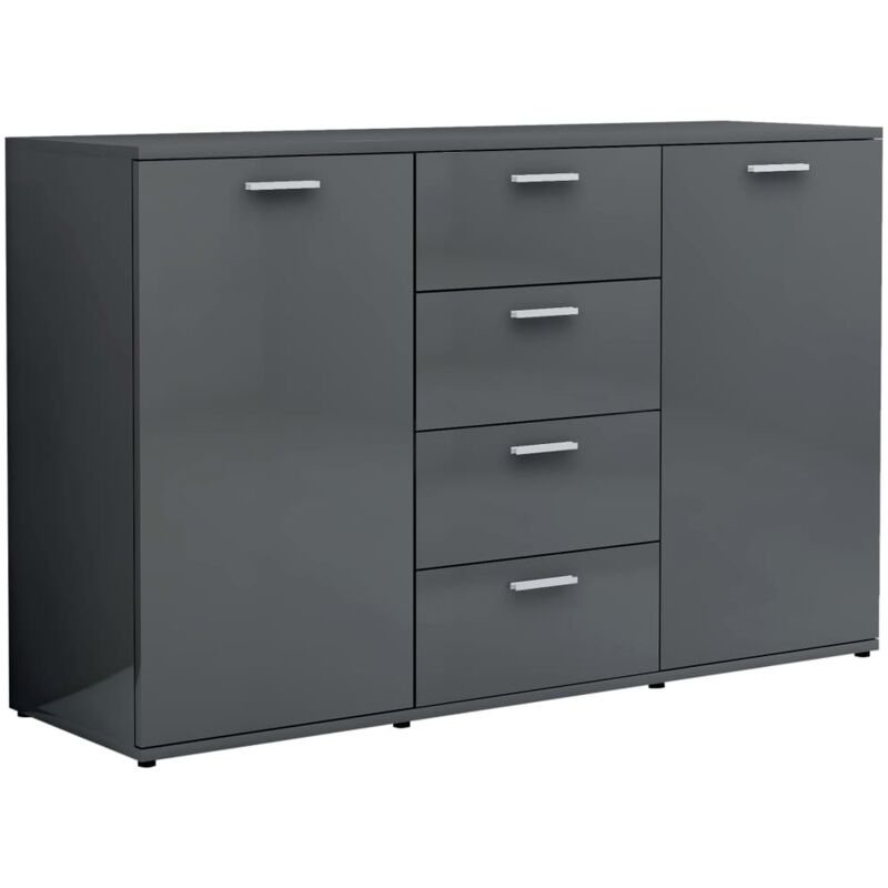 

vidaXL Aparador de Aglomerado 120x35,5x75 cm Gris Brillante - Gris
