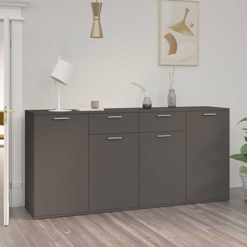 

Aparador de aglomerado gris 160x36x75 cm