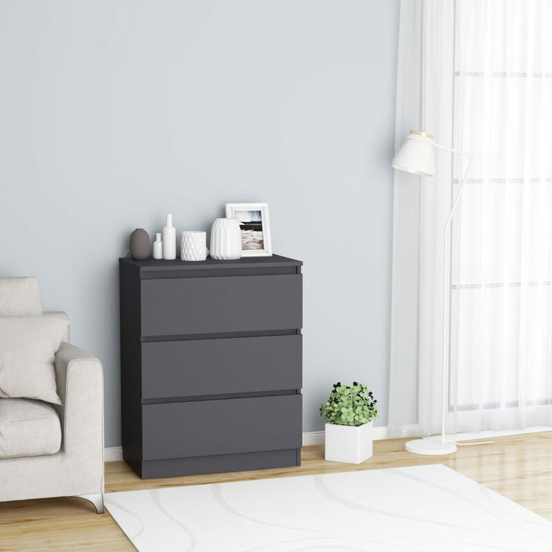 

Aparador de aglomerado gris 60x33,5x76 cm