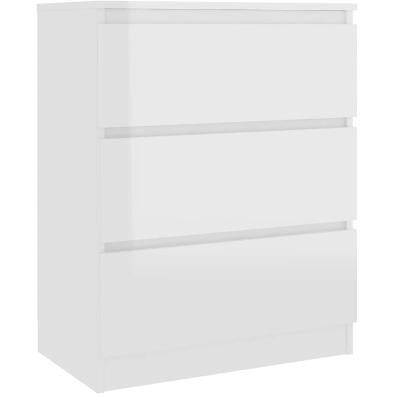 

vidaXL Aparador de Aglomerado 60x33,5x76 cm Blanco Brillante - Blanco