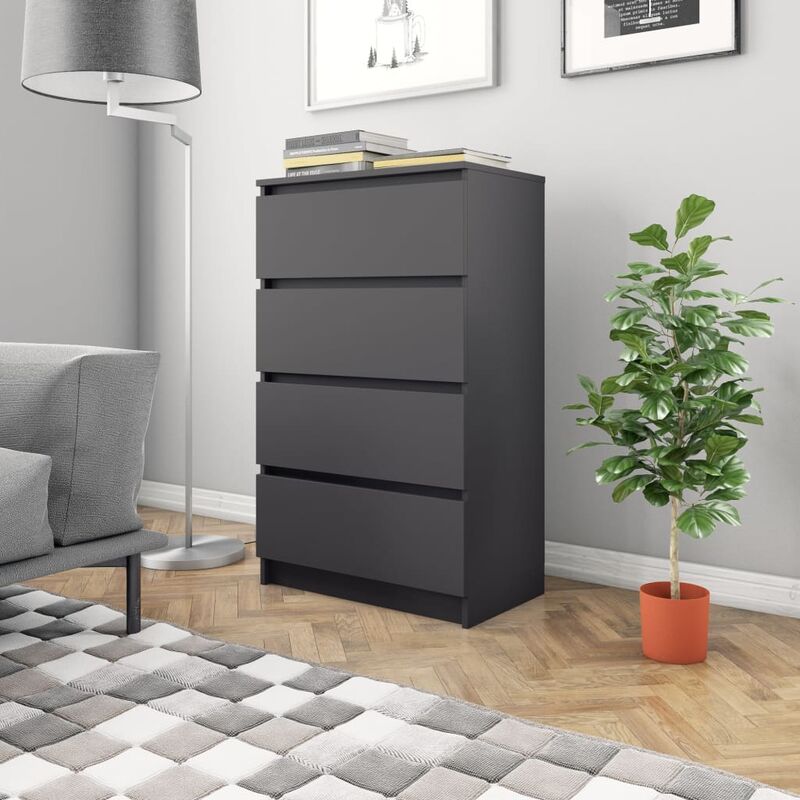 

Youthup - Aparador de aglomerado gris 60x35x98,5 cm - Gris