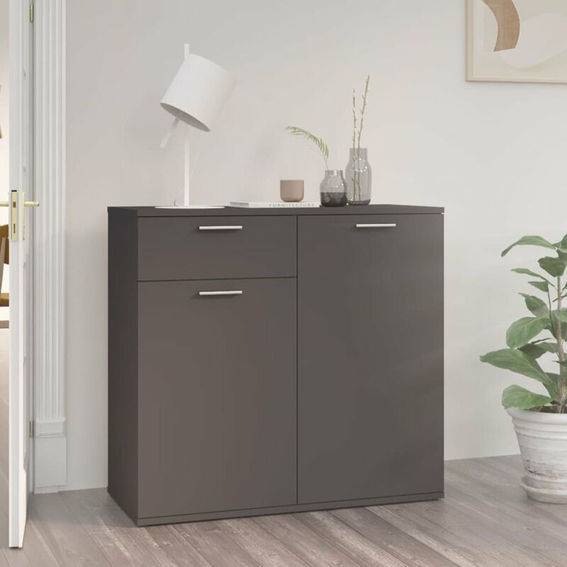 

Aparador de aglomerado gris 80x36x75 cm