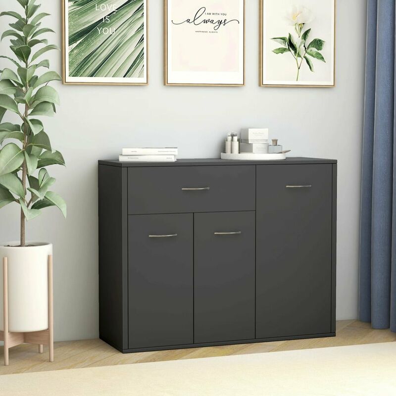 

Aparador de aglomerado gris 88x30x70 cm