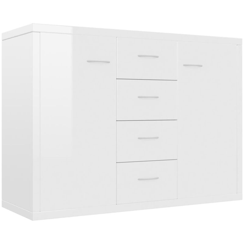 

vidaXL Aparador de Aglomerado 88x30x65 cm Blanco Brillante - Blanco
