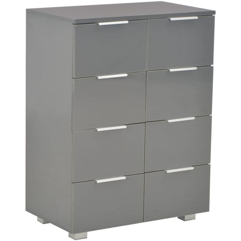

vidaXL Aparador de aglomerado gris brillante 60x35x76 cm - Gris